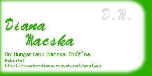 diana macska business card